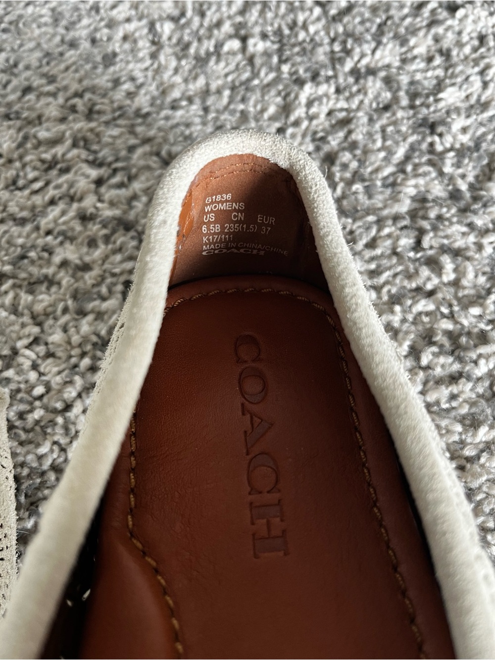 Women's White Laser-Cut Leather Driving Loafers - Picture 3 of 7